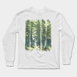 Happy Green Wild Forest Long Sleeve T-Shirt